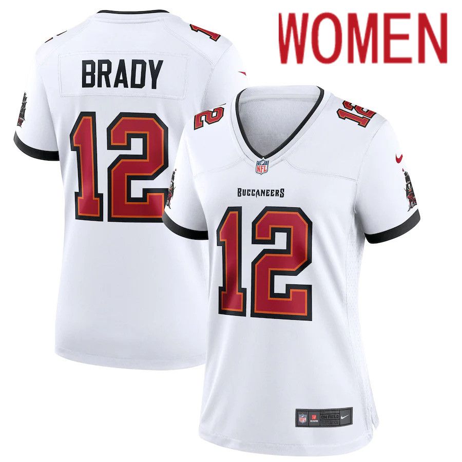 Women Tampa Bay Buccaneers #12 Tom Brady Nike White Game NFL Jersey->women nfl jersey->Women Jersey